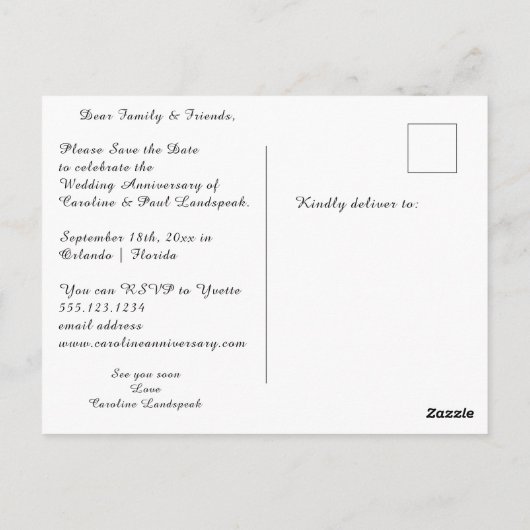 バラ金ゴールドサファイア65周年保存日 ポストカード (裏面)