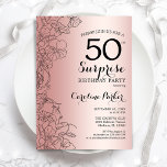 バラ金ゴールドサプライズ50thバースデーパーティー 招待状<br><div class="desc">バラ金ゴールドサプライズ50th誕生日パーティーの招待。グラムフェミニンデザインはフェイクバラ金ゴールド箔、植物性アクセント、タイポグラフィスクリプトフォントを搭載。フローラシンプル招待状カードは女性の驚きの日のスタイリッシュお祝いに最適。任意のカスタマイズ年齢にすることができる。印刷されたZazzle招待状または即時ダウンロードのデジタル印刷可能なテンプレート。</div>