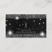 バラ金ゴールドサロンスタイリストシザーズシルバーセクイン 名刺 (裏面)