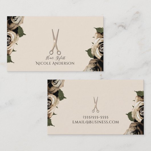 バラ金ゴールドサロン美容師シザーズグラムバラ 名刺 (正面/裏面)