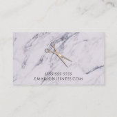 バラ金ゴールドサロン美容師シザーズグレーマーブル 名刺 (裏面)