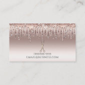 バラ金ゴールドサロン美容師シザーズピンクグリッター 名刺 (裏面)