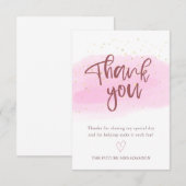 バラ金ゴールドサンキューカードブライダルシャワー サンキューカード (正面/裏面)