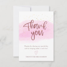 バラ金ゴールドサンキューカードブライダルシャワー