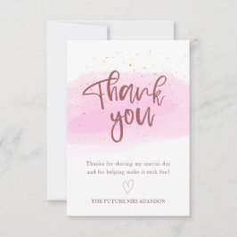 バラ金ゴールドサンキューカードブライダルシャワー サンキューカード