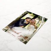 バラ金ゴールドサンキューカード結婚のフォイル・ホリデー・カード 箔シーズンカード (回転した状態)