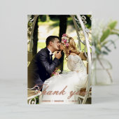 バラ金ゴールドサンキューカード結婚のフォイル・ホリデー・カード 箔シーズンカード (立ち正面)