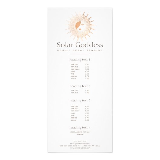 バラ金ゴールドサン女神ガールスプレータニングサロン ラックカード (正面)