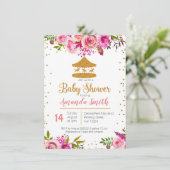 バラ金ゴールドサーカスベビーシャワーの招待 招待状 (スタンド正面)