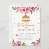 バラ金ゴールドサーカスベビーシャワーの招待 招待状 (正面)