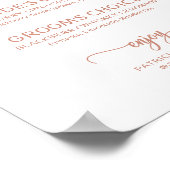 バラ金ゴールドシグネチャーカクテル結婚のサイン ポスター (角)