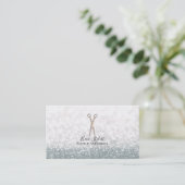 バラ金ゴールドシザーズホワイトグリッター美容師 名刺 (スタンド正面)