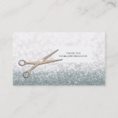 バラ金ゴールドシザーズホワイトグリッター美容師 名刺 (裏面)