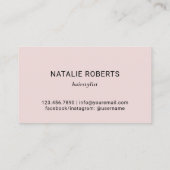 バラ金ゴールドシザーハンドヘアスタイリストタイポグラフィヘア 名刺 (裏面)