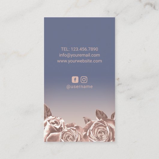 バラ金ゴールドシザーパープル美容師サロン 名刺 (裏面)