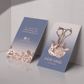 バラ金ゴールドシザーパープル美容師サロン 名刺