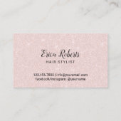 バラ金ゴールドシザーピンクグリッター美容師サロン 名刺 (裏面)