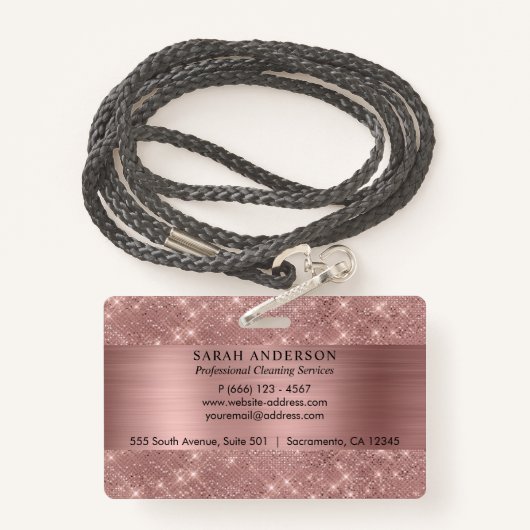 バラ金ゴールドシッククリーニングサービス バッジ (裏面ランヤード)