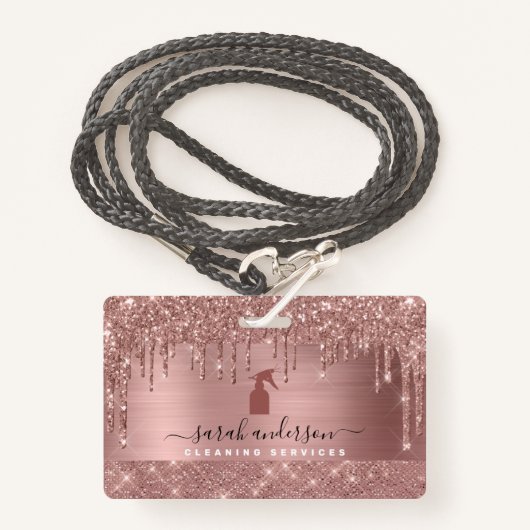 バラ金ゴールドシッククリーニングサービス バッジ (正面ランヤード)