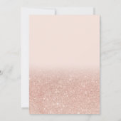 バラ金ゴールドシックグリッターグラデーションフォトフローラスウィート16 招待状 (裏面)