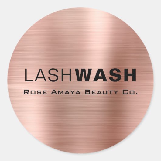 バラ金ゴールドシックモダンタイポグラフィラッシュクリーナー ラウンドシール (正面)