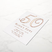 バラ金ゴールドシック50thバースデーパーティーフォイル招待状 箔招待状 (回転した状態)