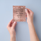 バラ金ゴールドシャイニーグラム40th誕生日招待状 チラシ (手)