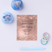 バラ金ゴールドシャイニーグラム40th誕生日招待状 チラシ (シングル)