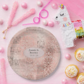 バラ金ゴールドシャビーシックなダマスクウェディング ペーパープレート (パーティー)