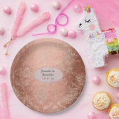 バラ金ゴールドシャビーシックなダマスクウェディング ペーパープレート (パーティー)