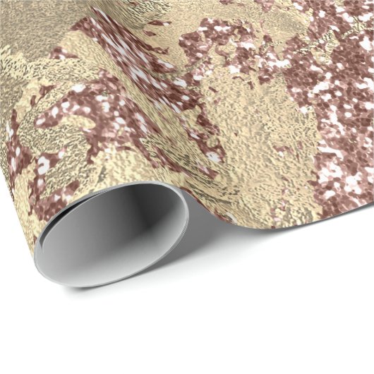 バラ金ゴールドシャンパイグネマーブルグリッタースパークストローク ラッピングペーパー (ロールコーナー)