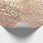 バラ金ゴールドシャンパイグネ大理石光沢のあるメタリックストローク ラッピングペーパー (角)