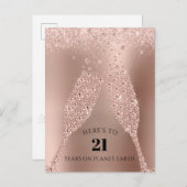 バラ金ゴールドシャンパントースト21歳 ポストカード (正面/裏面)