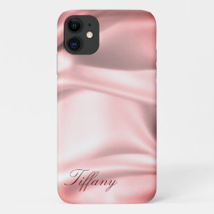 バラ金ゴールドシルクサテンパーソナライズされた電話ケース iPhone 11 ケース