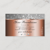 バラ金ゴールドシルバーグリッタースターズダイアモンズファンシーシック 名刺 (裏面)