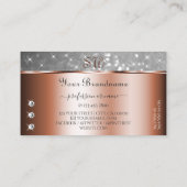 バラ金ゴールドシルバーグリッタースターズダイヤモンドイニシャル 名刺 (裏面)