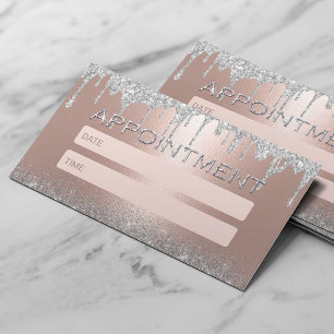 バラ金ゴールドシルバーグリッタードリップスサロンアポイントメント 予約カード