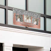 バラ金ゴールドシルバーグリッタードリップス写真16誕生日 横断幕 (ビルの外側)