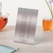 バラ金ゴールドシルバーグリッターネイルサロン価格表 台座サイン (インサイチュ)