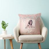 バラ金ゴールドシルバーグリッターピンクの写真名 クッション (椅子)