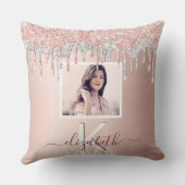 バラ金ゴールドシルバーグリッターピンクの写真名 クッション (裏面)