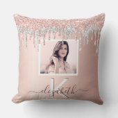 バラ金ゴールドシルバーグリッターピンクの写真名 クッション (正面)