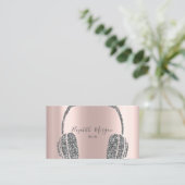 バラ金ゴールドシルバーグリッターヘッドフォンDJ 名刺 (スタンド正面)