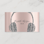 バラ金ゴールドシルバーグリッターヘッドフォンDJ 名刺 (正面)