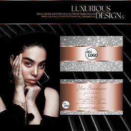 バラ金ゴールドシルバーグリッター発光スターとロゴ 名刺