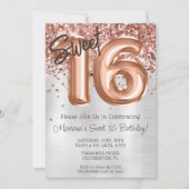 バラ金ゴールドシルバースウィート16バースデーパーティー 招待状 (正面)