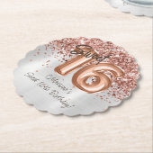 バラ金ゴールドシルバースウィート16thバースデーパーティー ペーパーコースター (アングル)