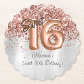 バラ金ゴールドシルバースウィート16thバースデーパーティー ペーパーコースター (正面)