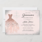 バラ金ゴールドシルバースパークルレースガウンキンセアニェラ 招待状 (裏面)