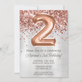 バラ金ゴールドシルバーセカンドバースデーパーティの招待状 招待状 (正面)